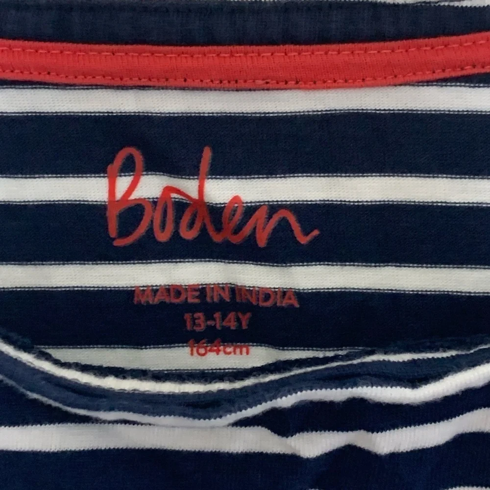 Boden | Striped 3/4 sleeves crewneck knit tee size 13/14